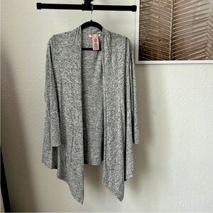 Anthropologie Philosophy Grey Buttery Soft Waterfall Open Cardigan: M
